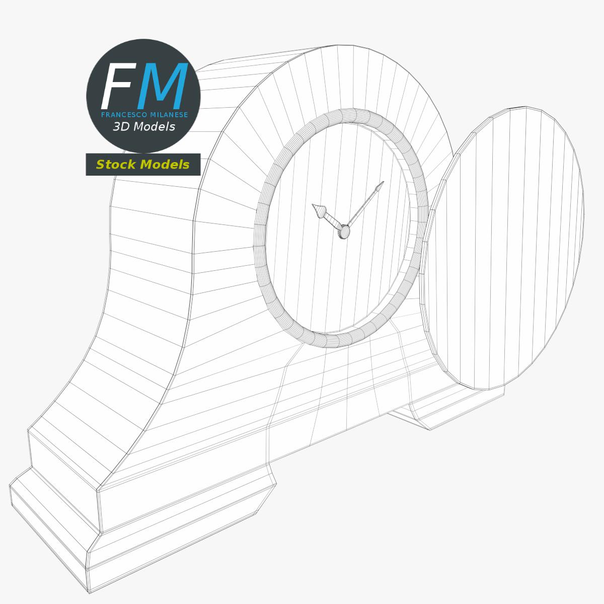 3D-Modell - Hölzerne Kaminuhr - 08