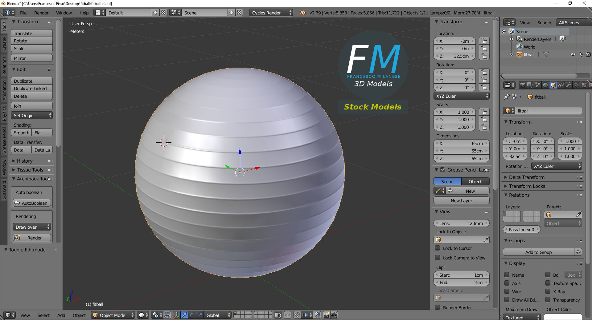 3D-Modell - Fitball - 09