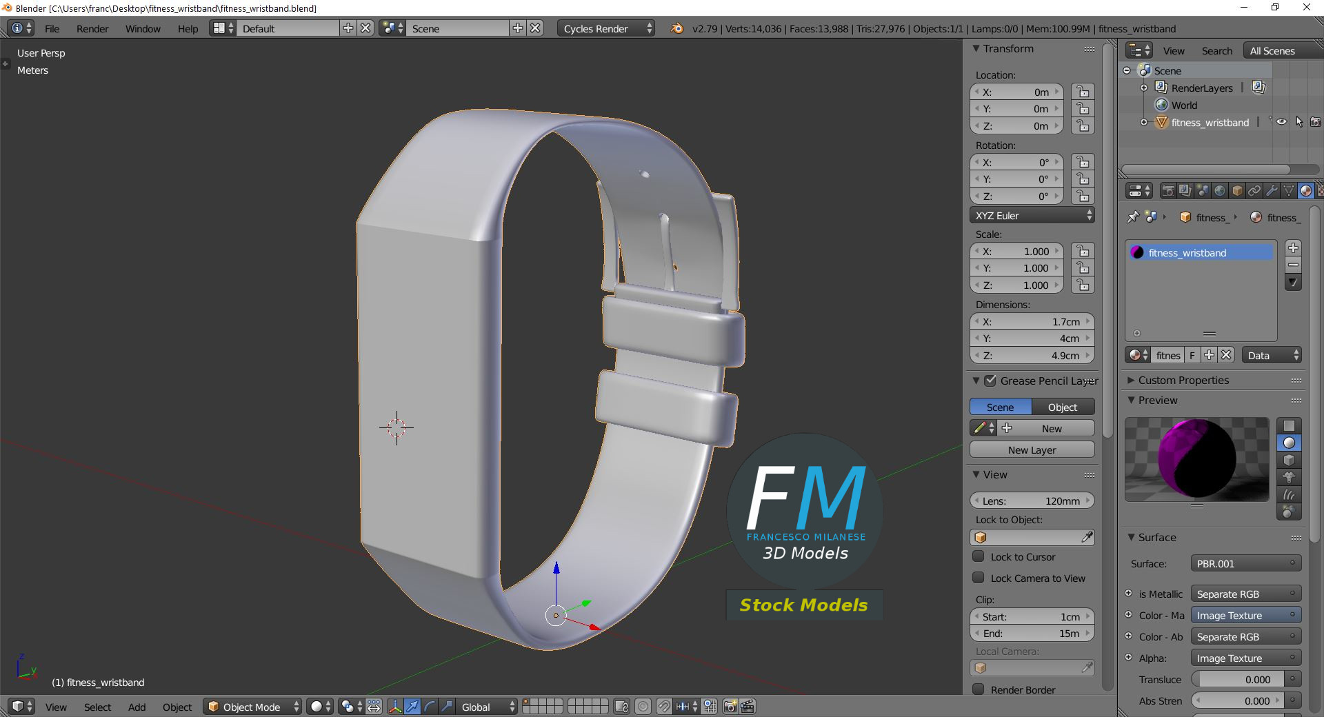 3D-Modell - Fitness-Armband - 09