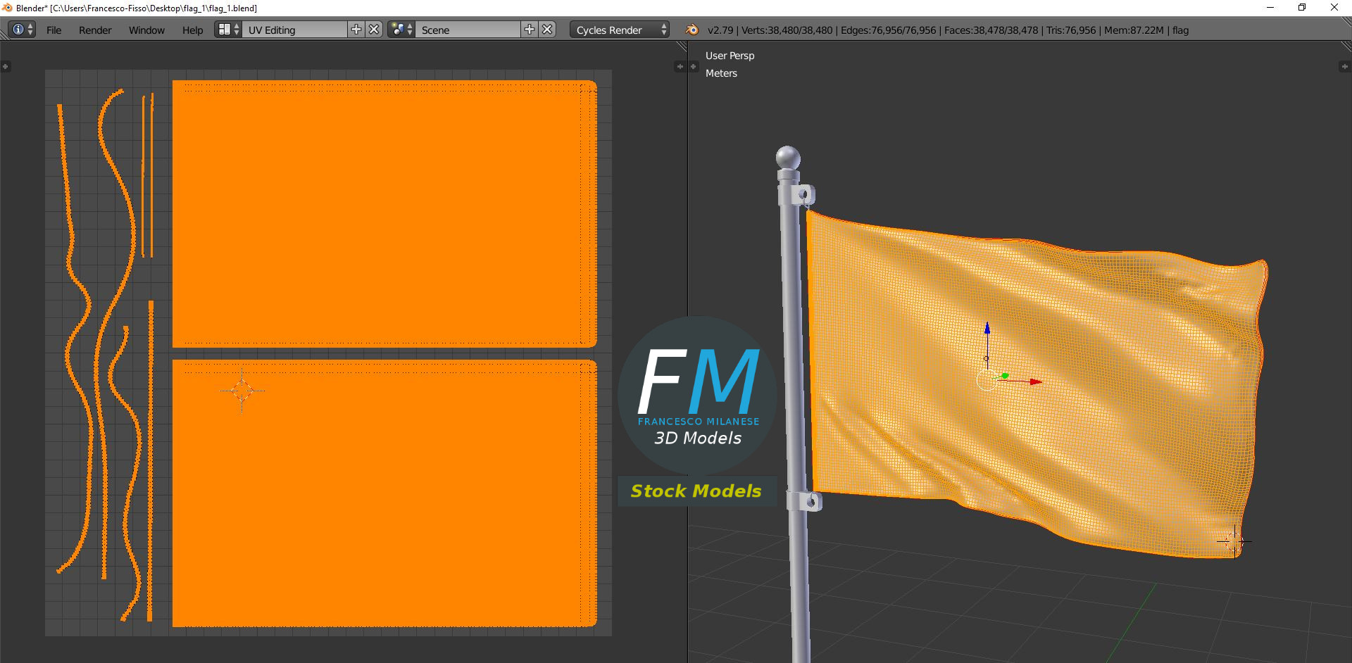 3D-Modell - Flagge - 10