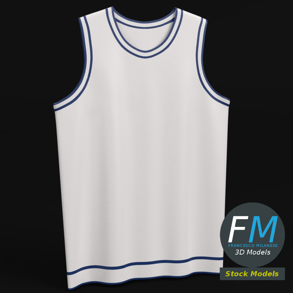 3D-Modell - Flaches Basketballtrikot-Mockup - 01
