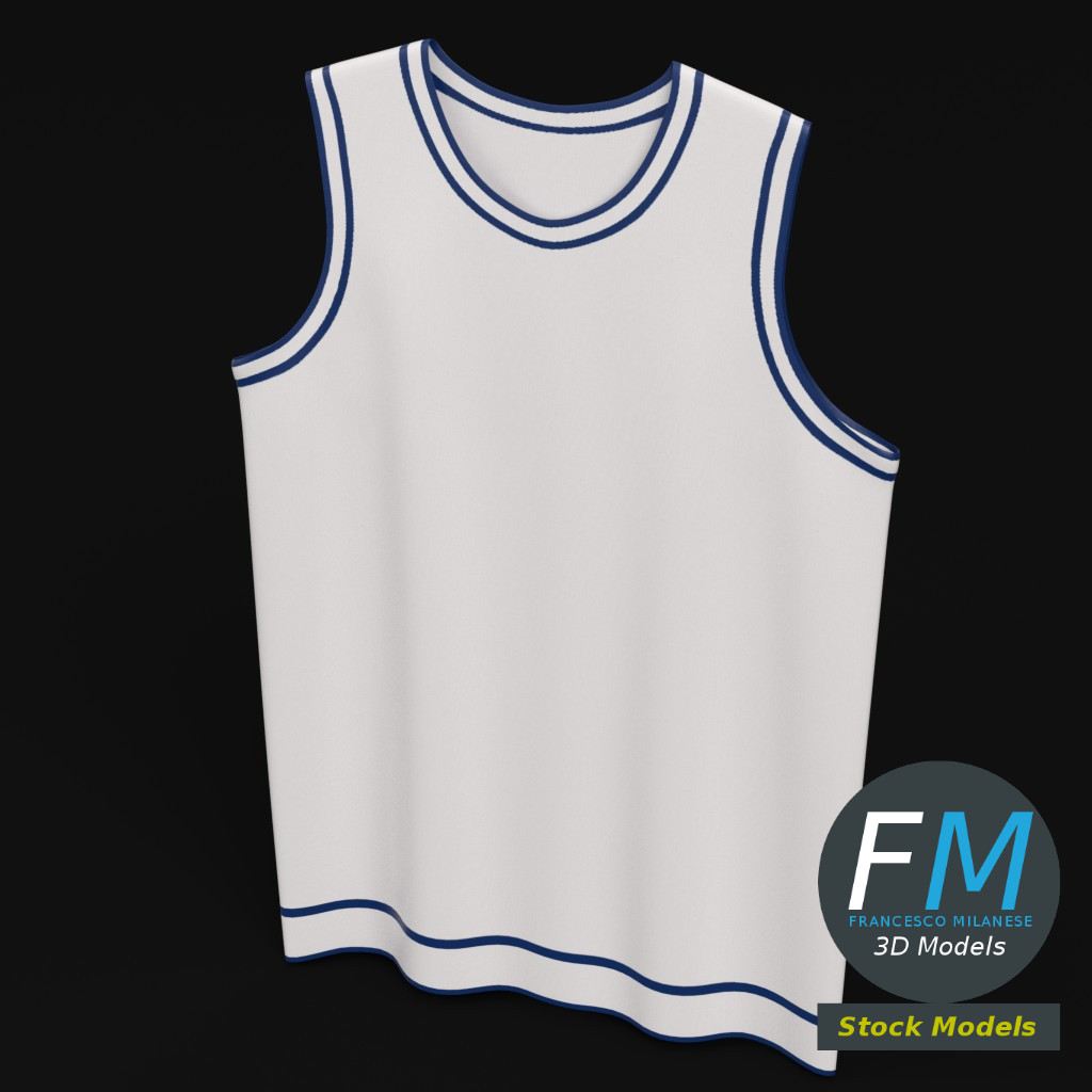 3D-Modell - Flaches Basketballtrikot-Mockup - 02