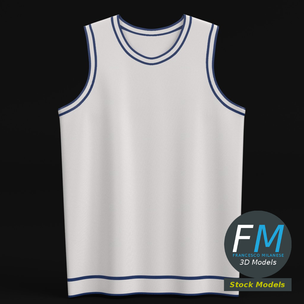 3D-Modell - Flaches Basketballtrikot-Mockup - 03