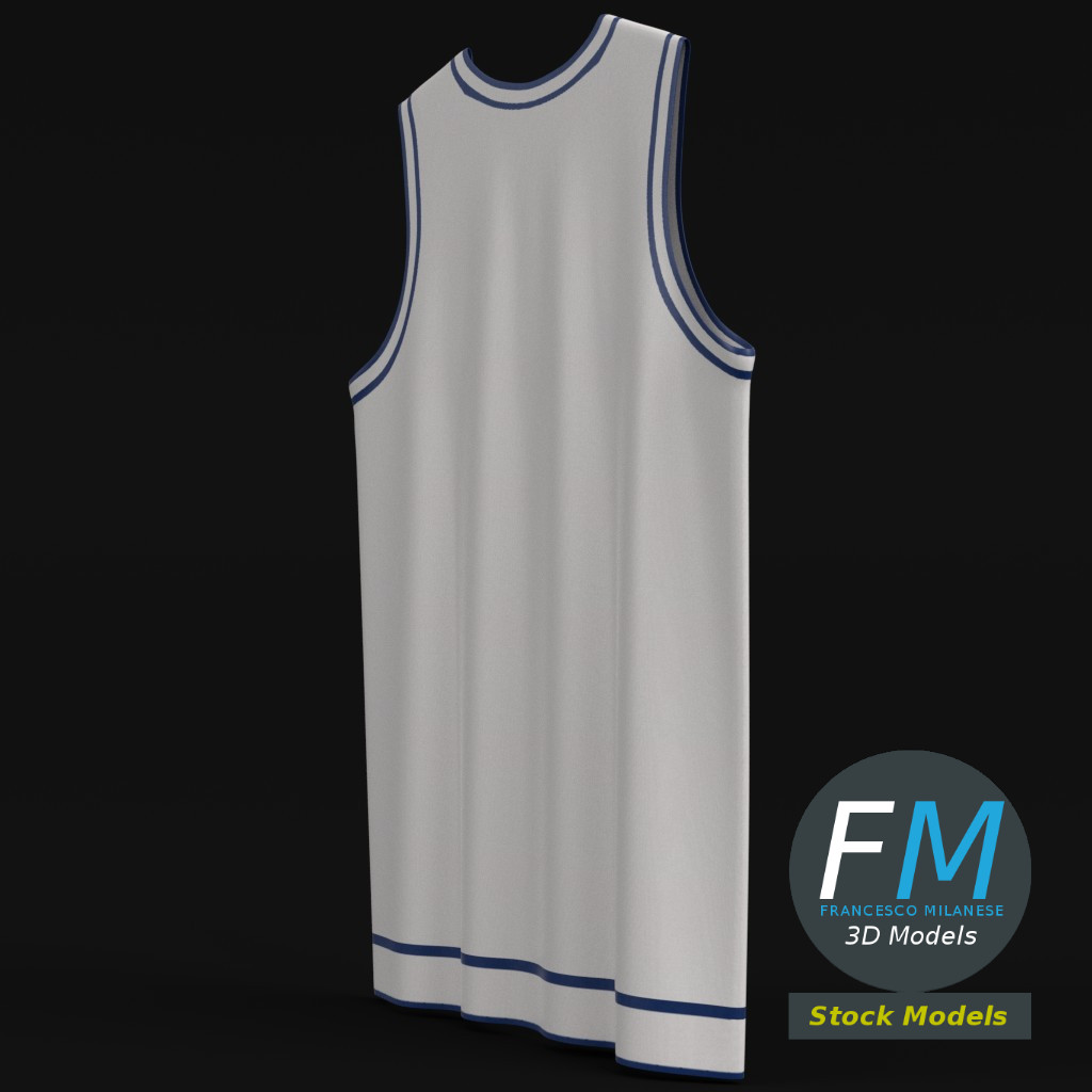 3D-Modell - Flaches Basketballtrikot-Mockup - 04