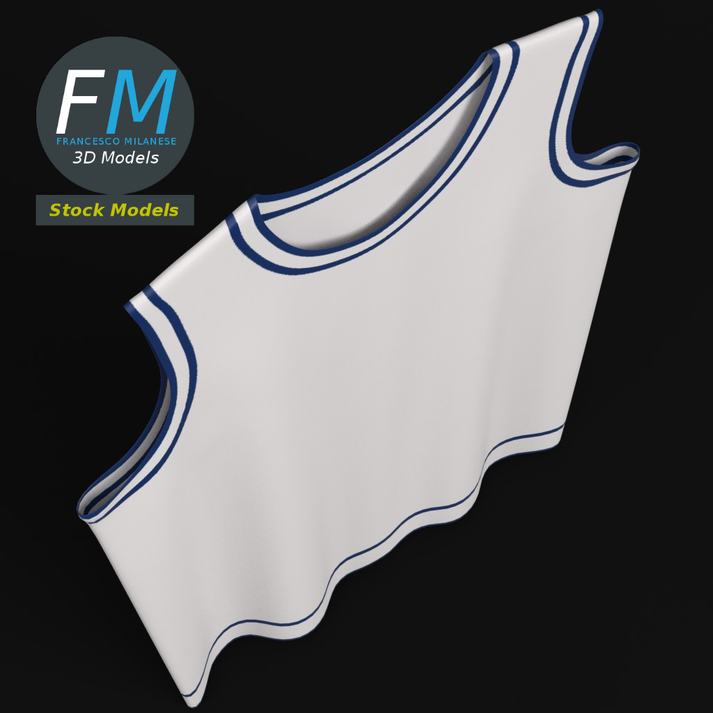3D-Modell - Flaches Basketballtrikot-Mockup - 06