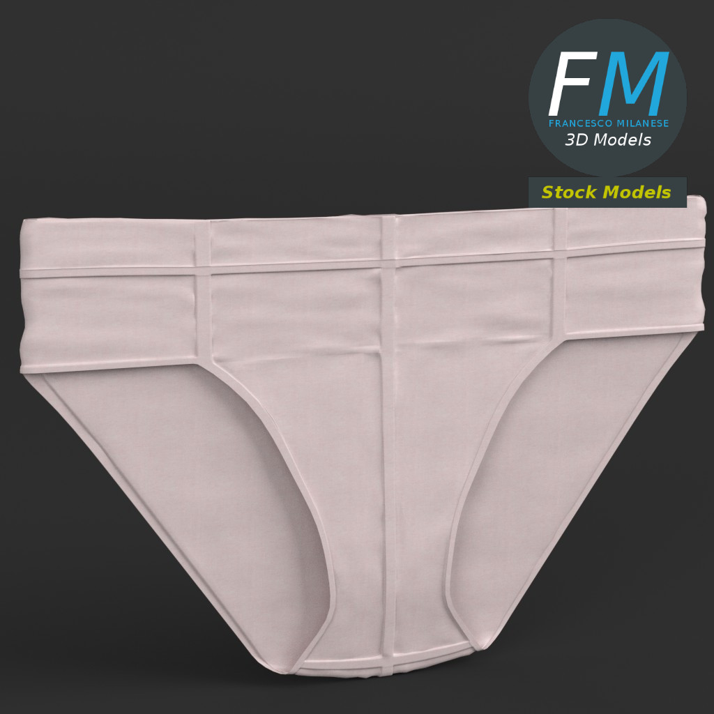 3D-Modell - Flaches Slip-Unterwäsche-Mockup - 01