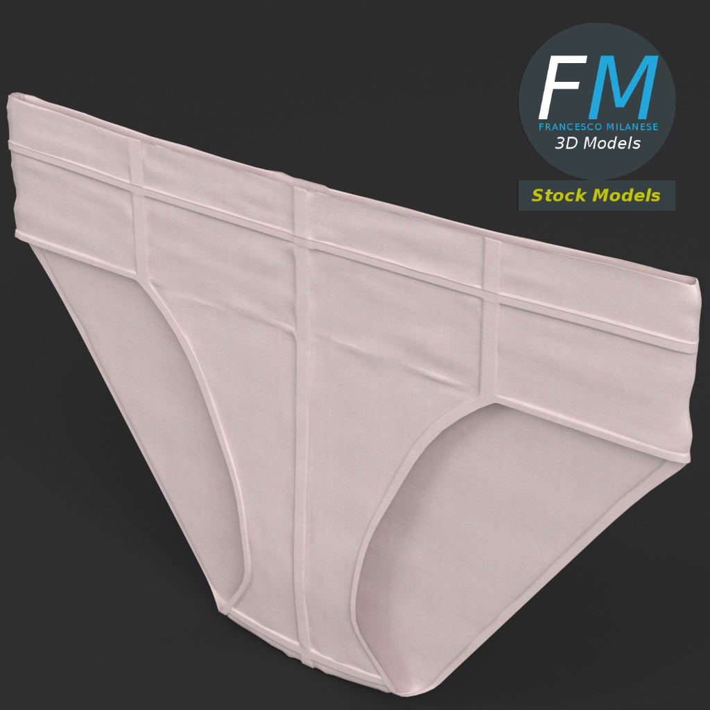 3D-Modell - Flaches Slip-Unterwäsche-Mockup - 02