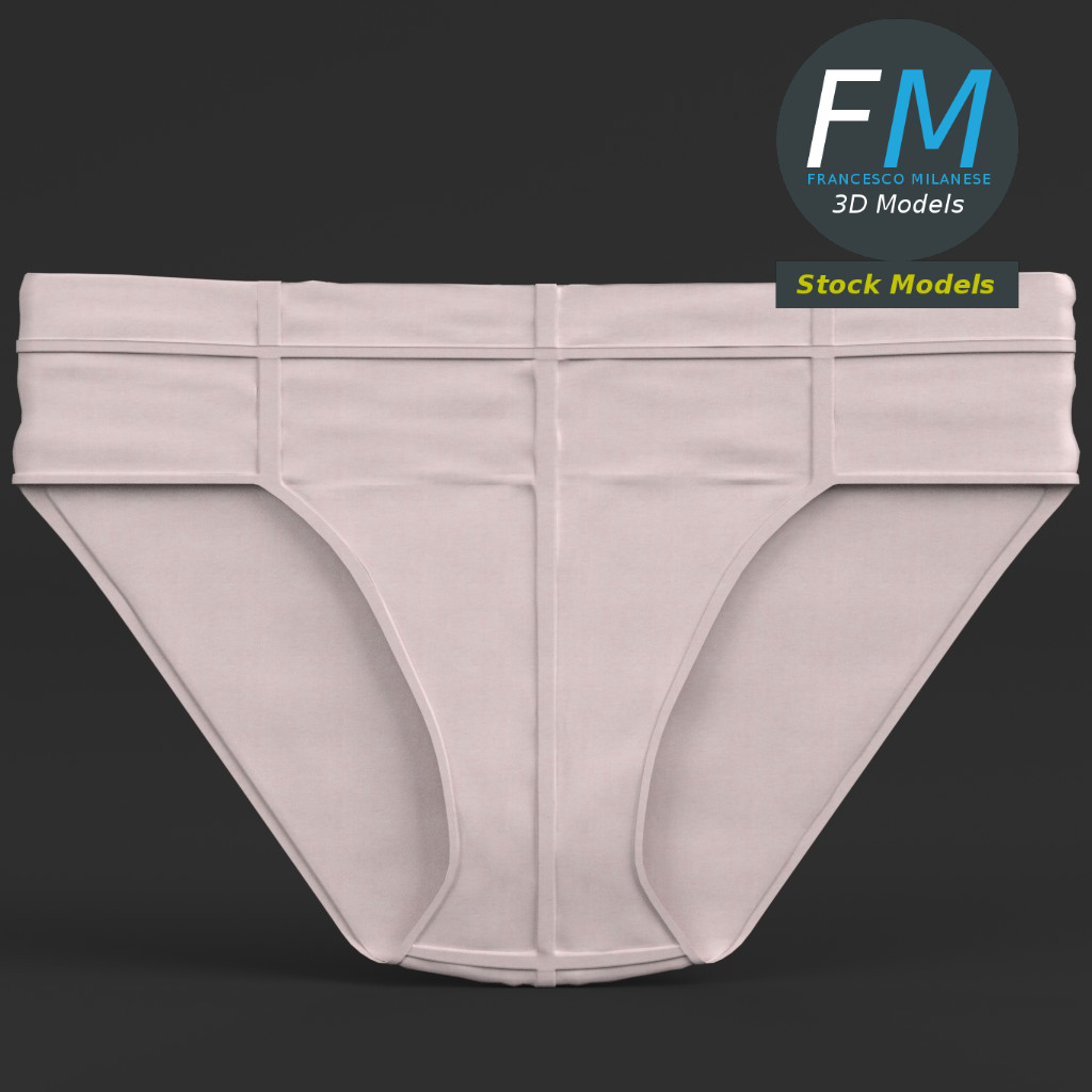 3D-Modell - Flaches Slip-Unterwäsche-Mockup - 03