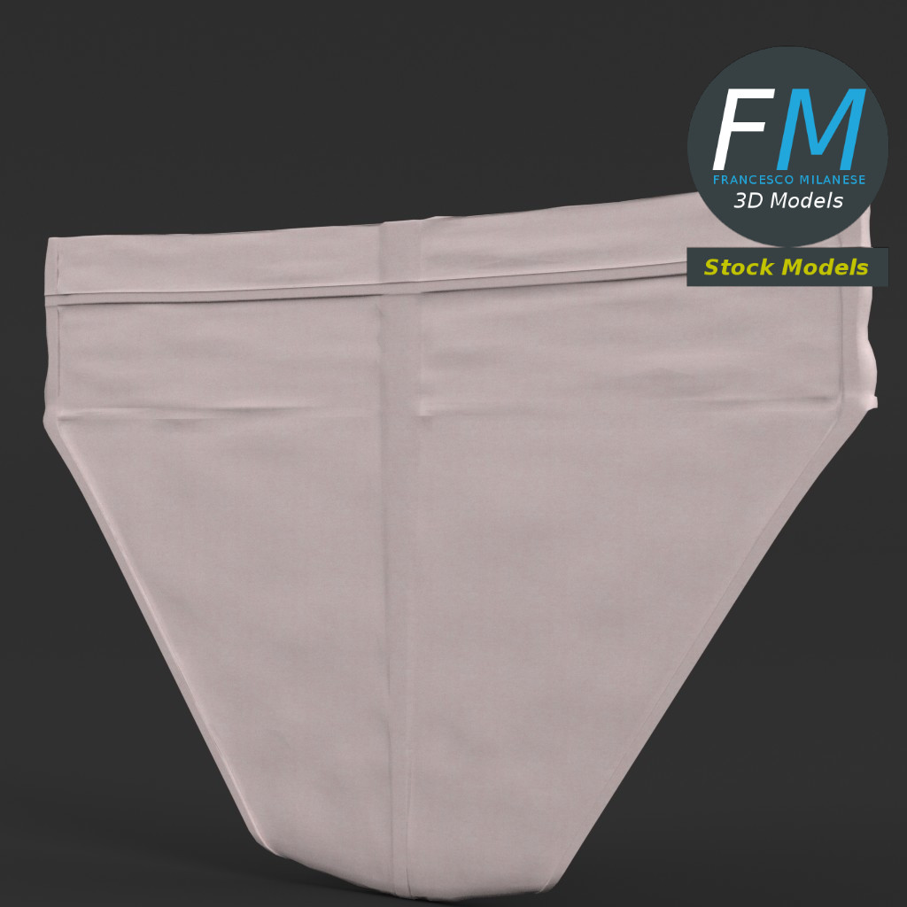 3D-Modell - Flaches Slip-Unterwäsche-Mockup - 04