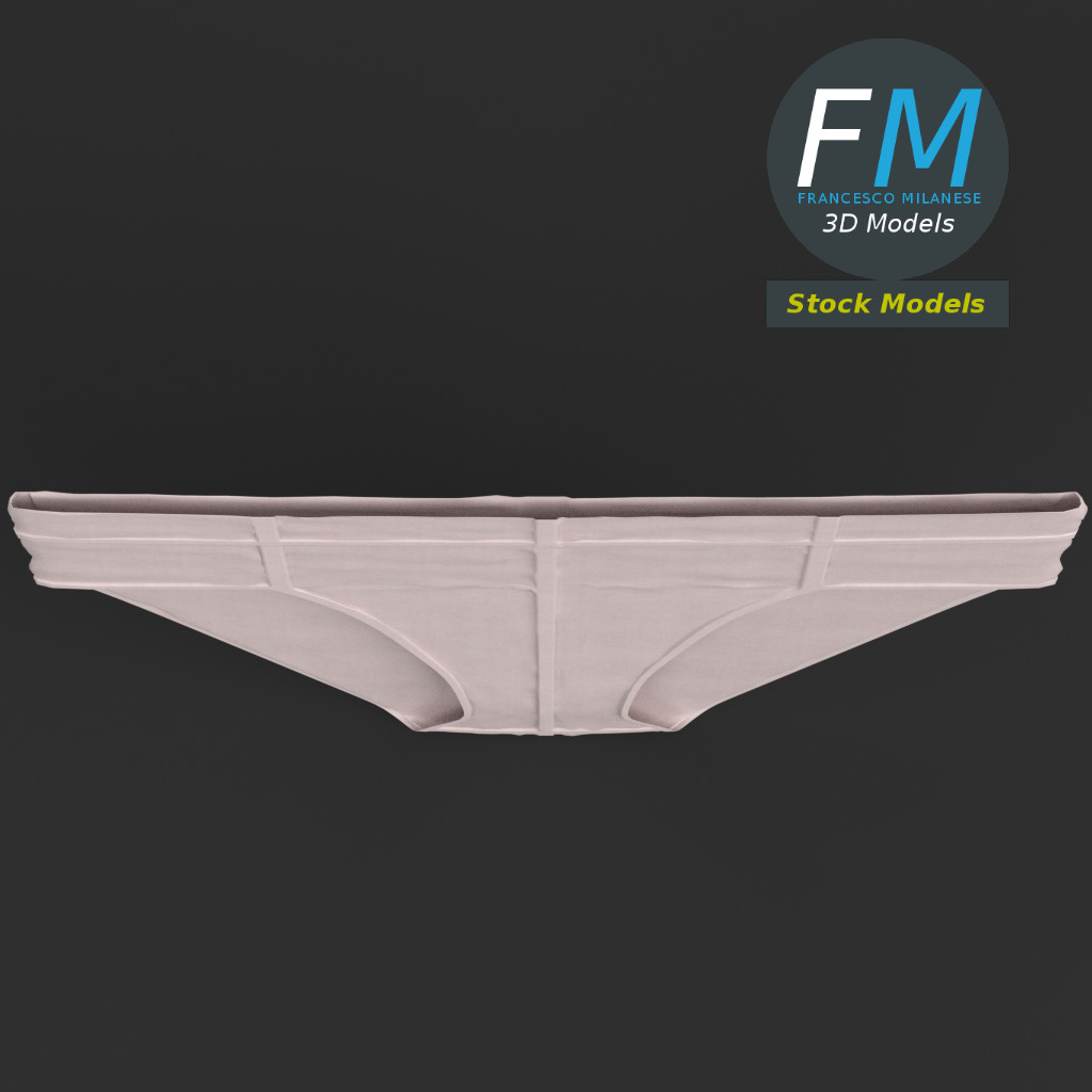 3D-Modell - Flaches Slip-Unterwäsche-Mockup - 06