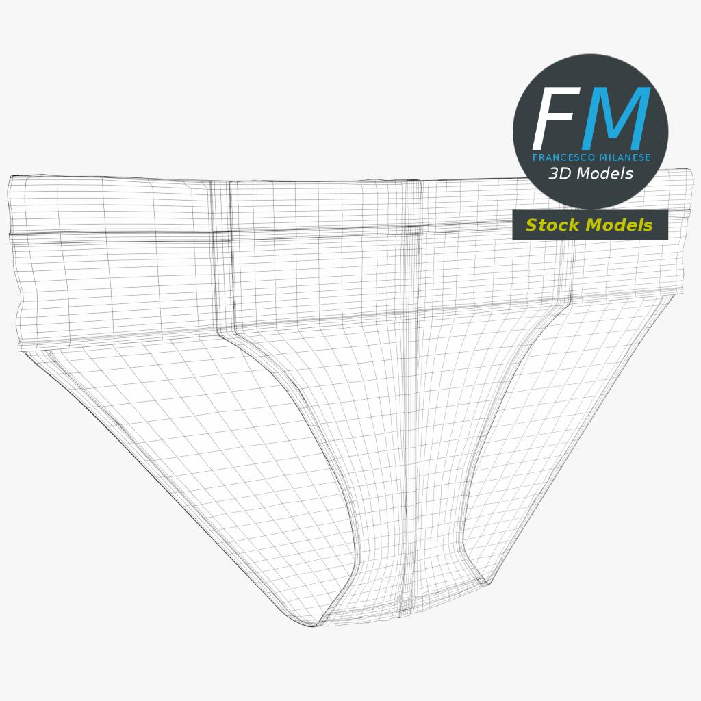 3D-Modell - Flaches Slip-Unterwäsche-Mockup - 07