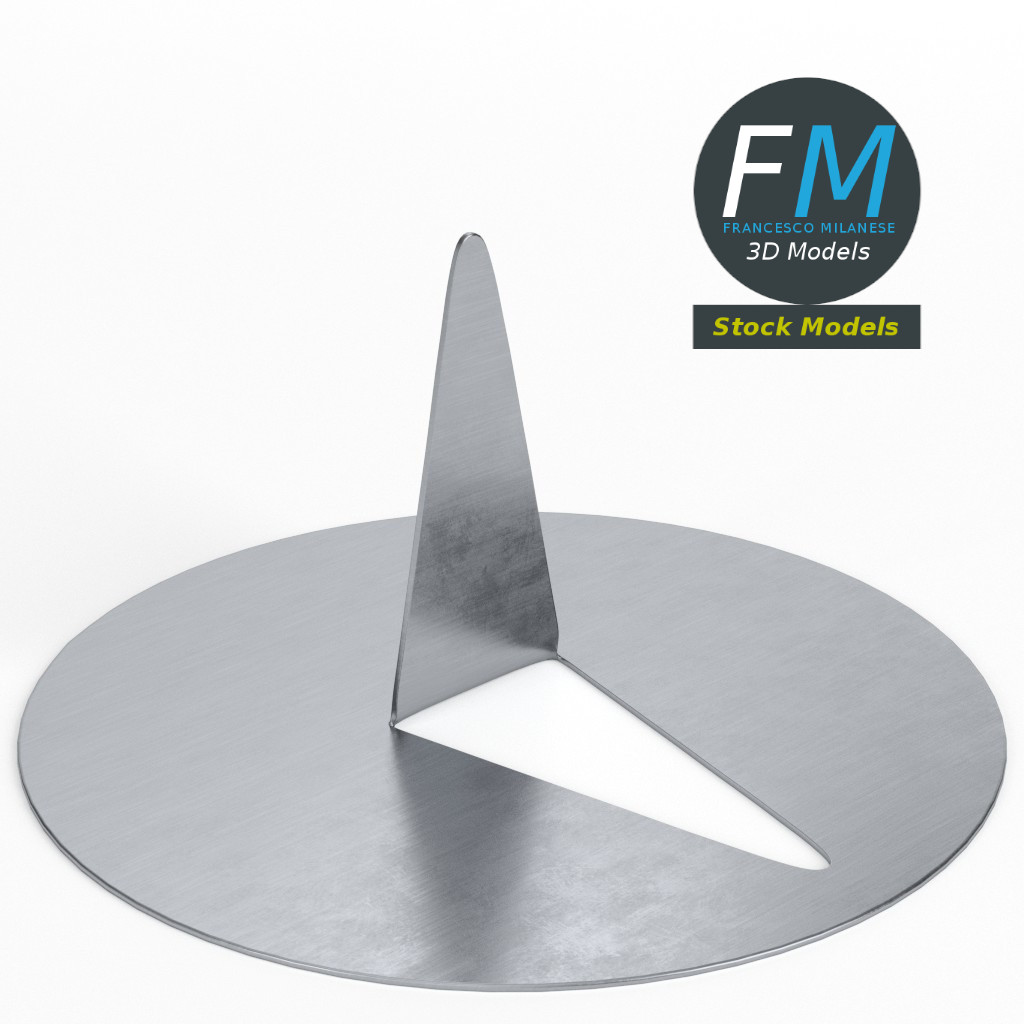 3D-Modell - Flachkopf-Reißzwecke - 01