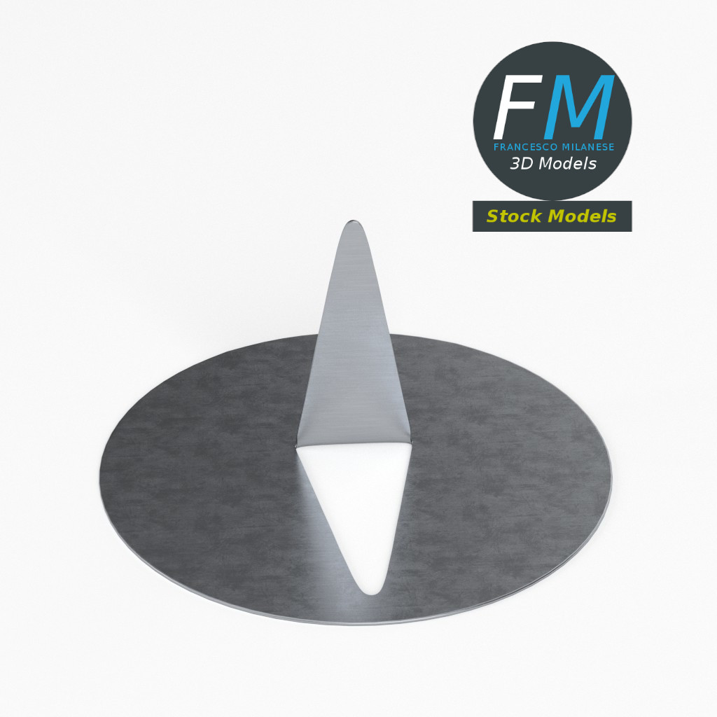 3D-Modell - Flachkopf-Reißzwecke - 02