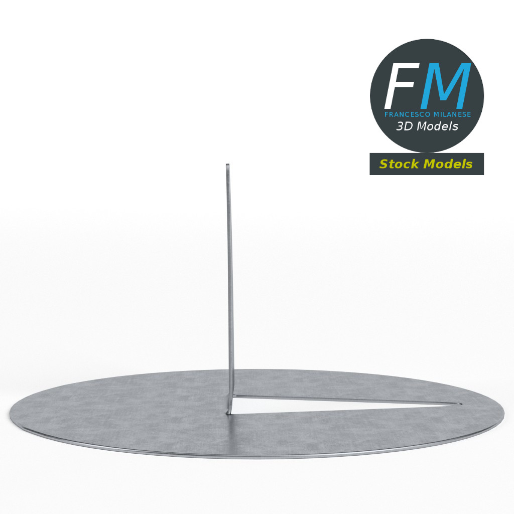 3D-Modell - Flachkopf-Reißzwecke - 04