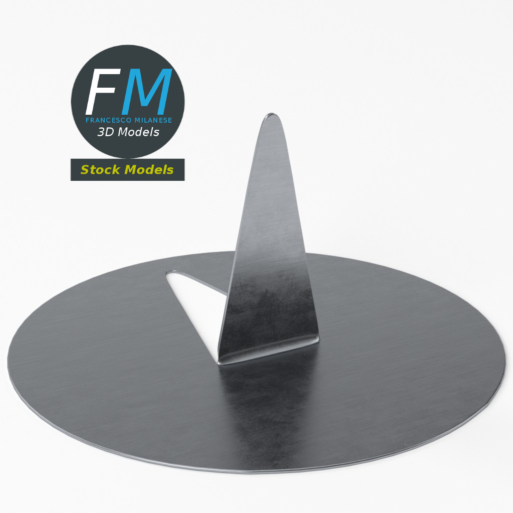 3D-Modell - Flachkopf-Reißzwecke - 05