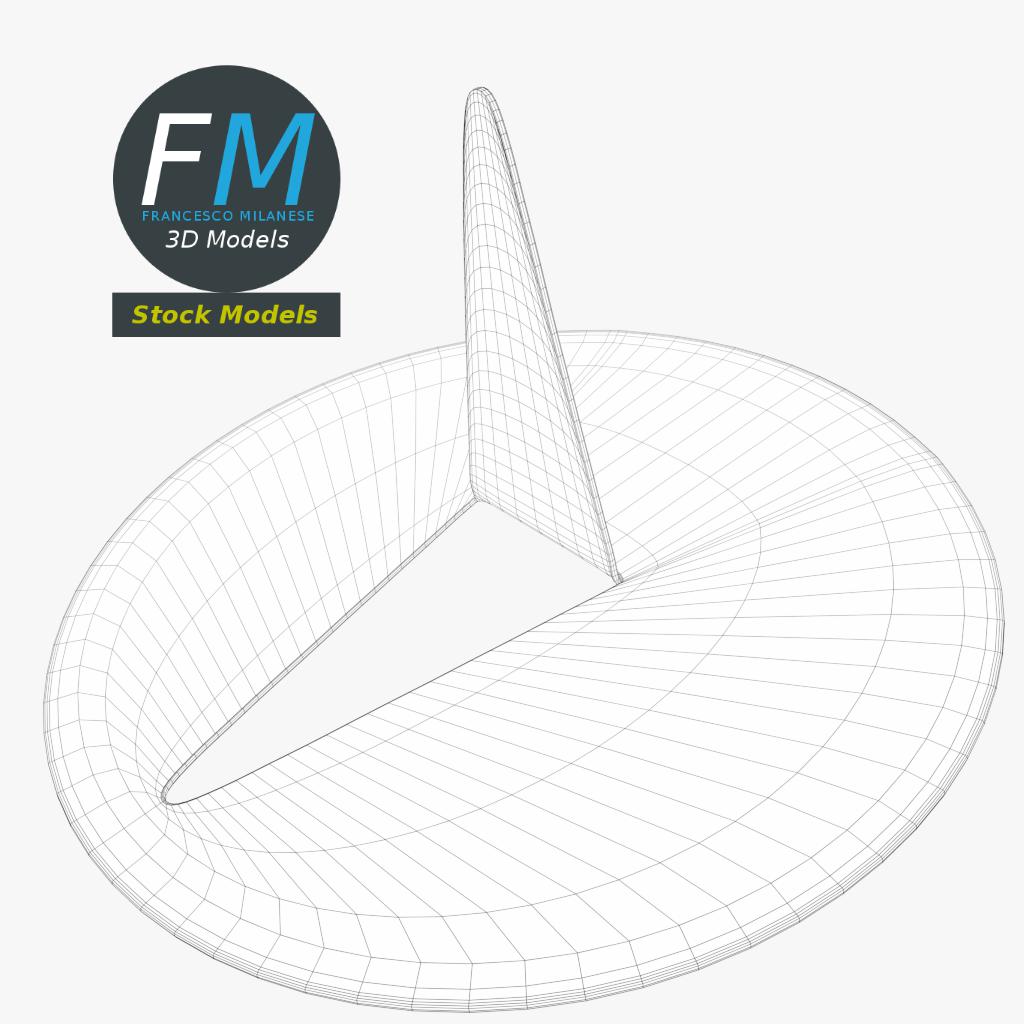 3D-Modell - Flachkopf-Reißzwecke - 07