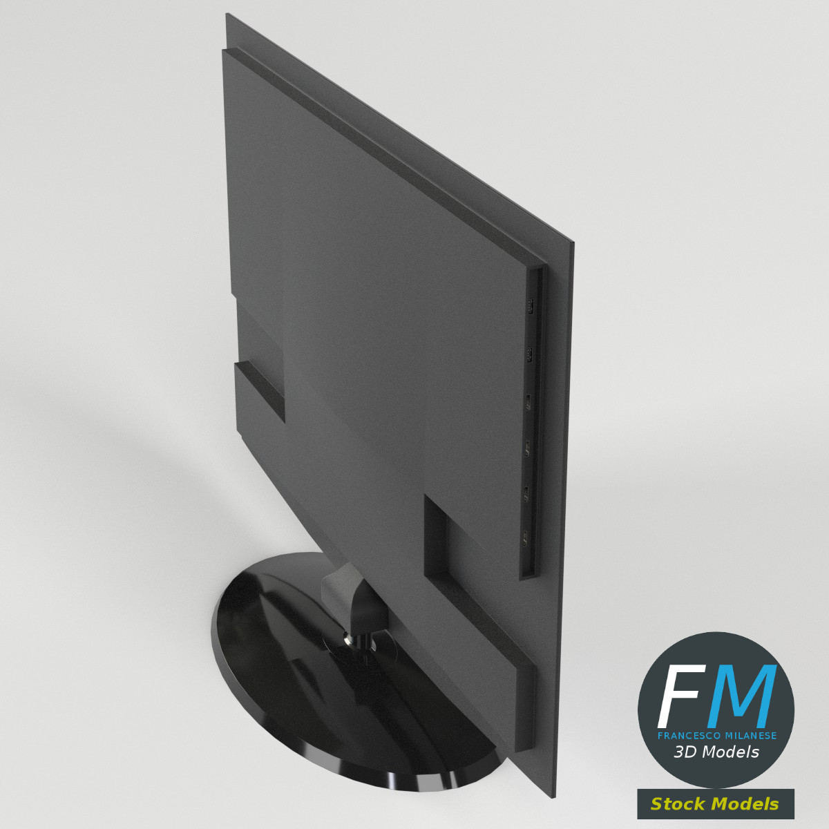 3D-Modell - Flacher Breitbildfernseher - 02