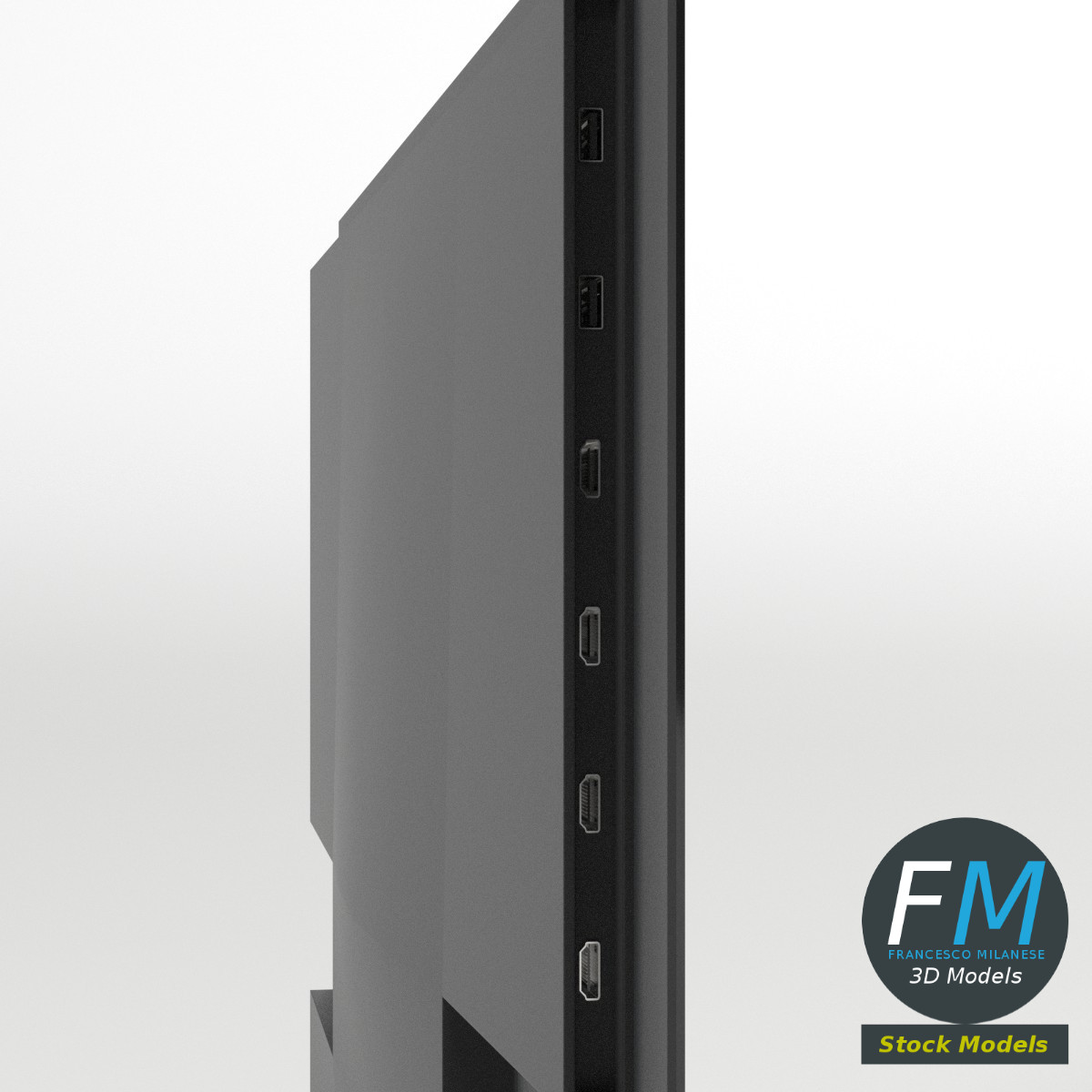 3D-Modell - Flacher Breitbildfernseher - 03