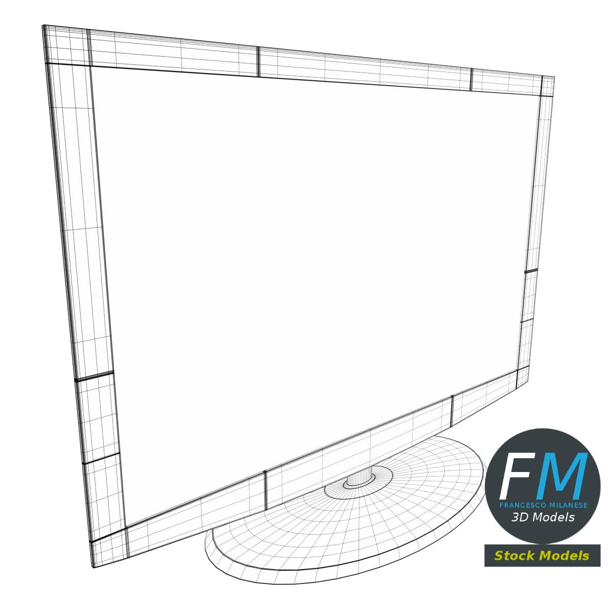 3D-Modell - Flacher Breitbildfernseher - 07