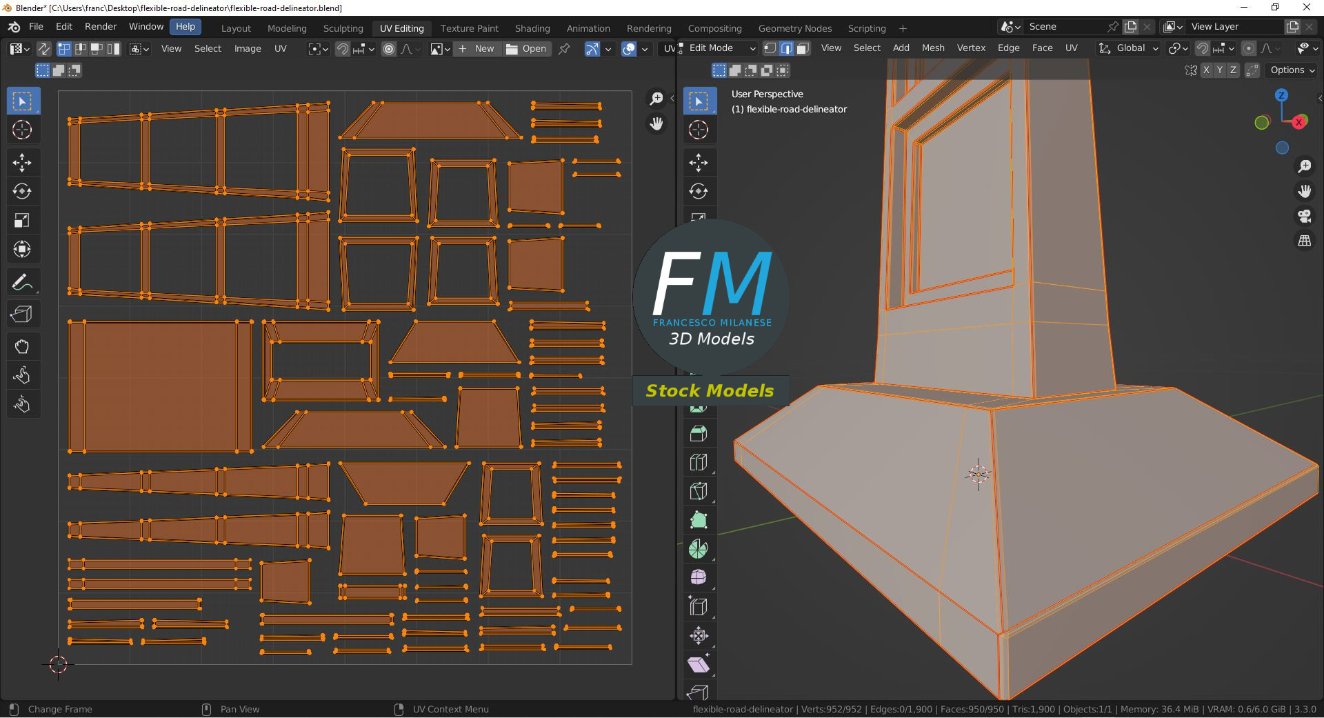 3D-Modell - Flexibler Leitpfosten - 10