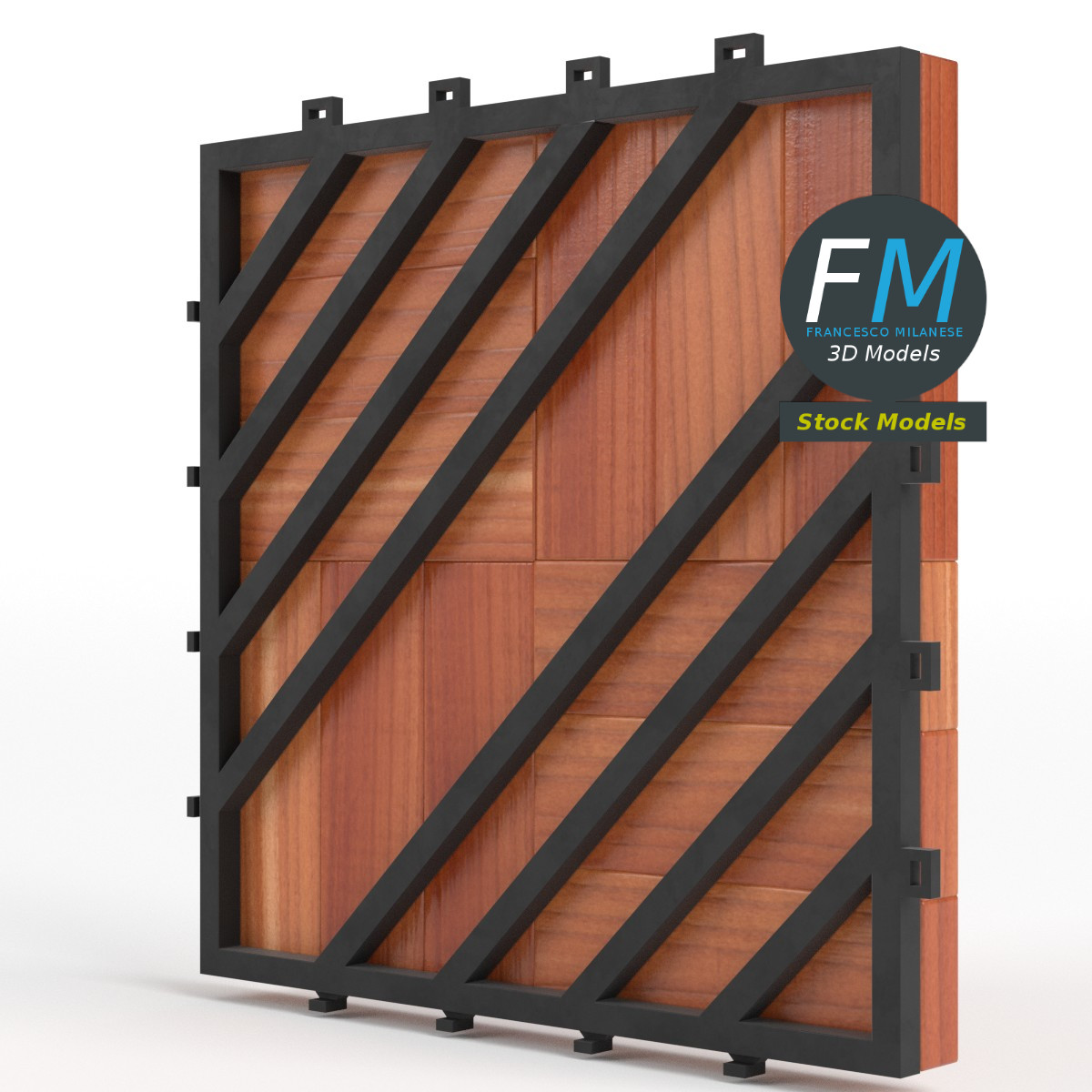 3D-Modell - Set aus Terrassendielenfliesen - 04