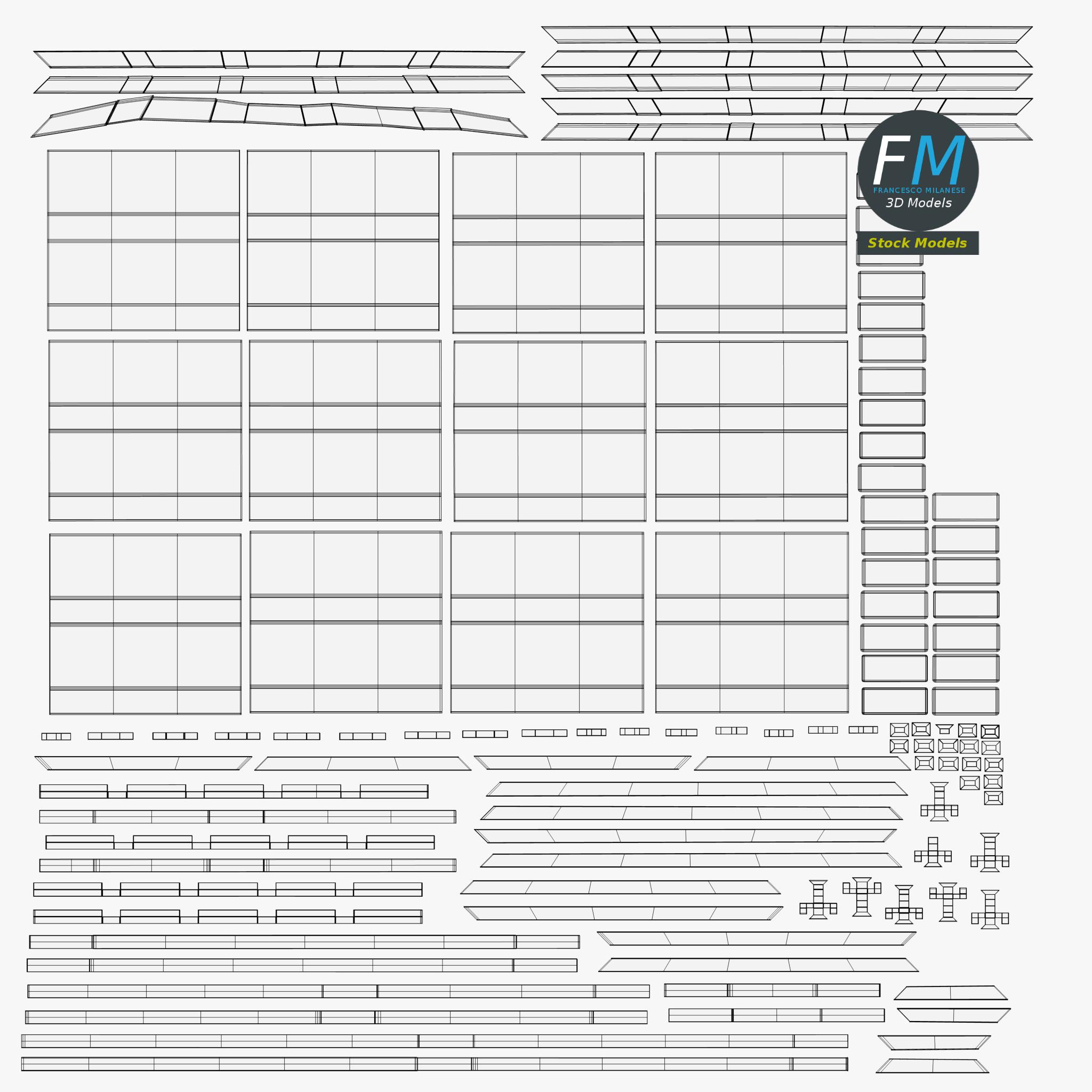 3D-Modell - Set aus Terrassendielenfliesen - 11 3D-Modell - Set aus Terrassendielenfliesen - 11
