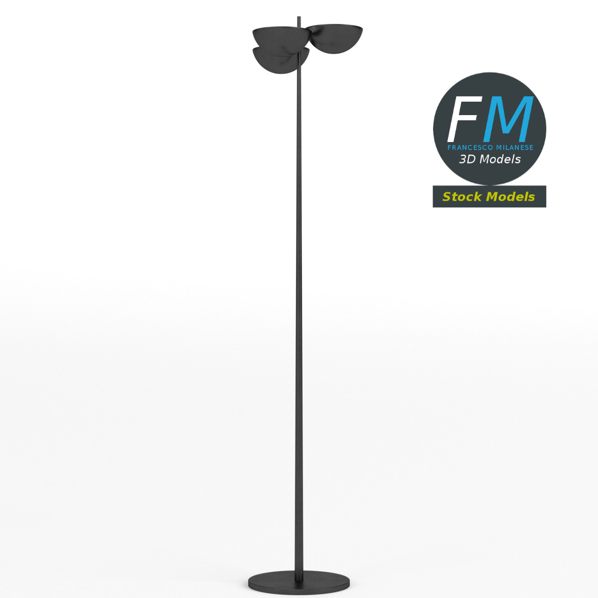 3D-Modell - Stehlampe mit Doppeltem Schirm - 03