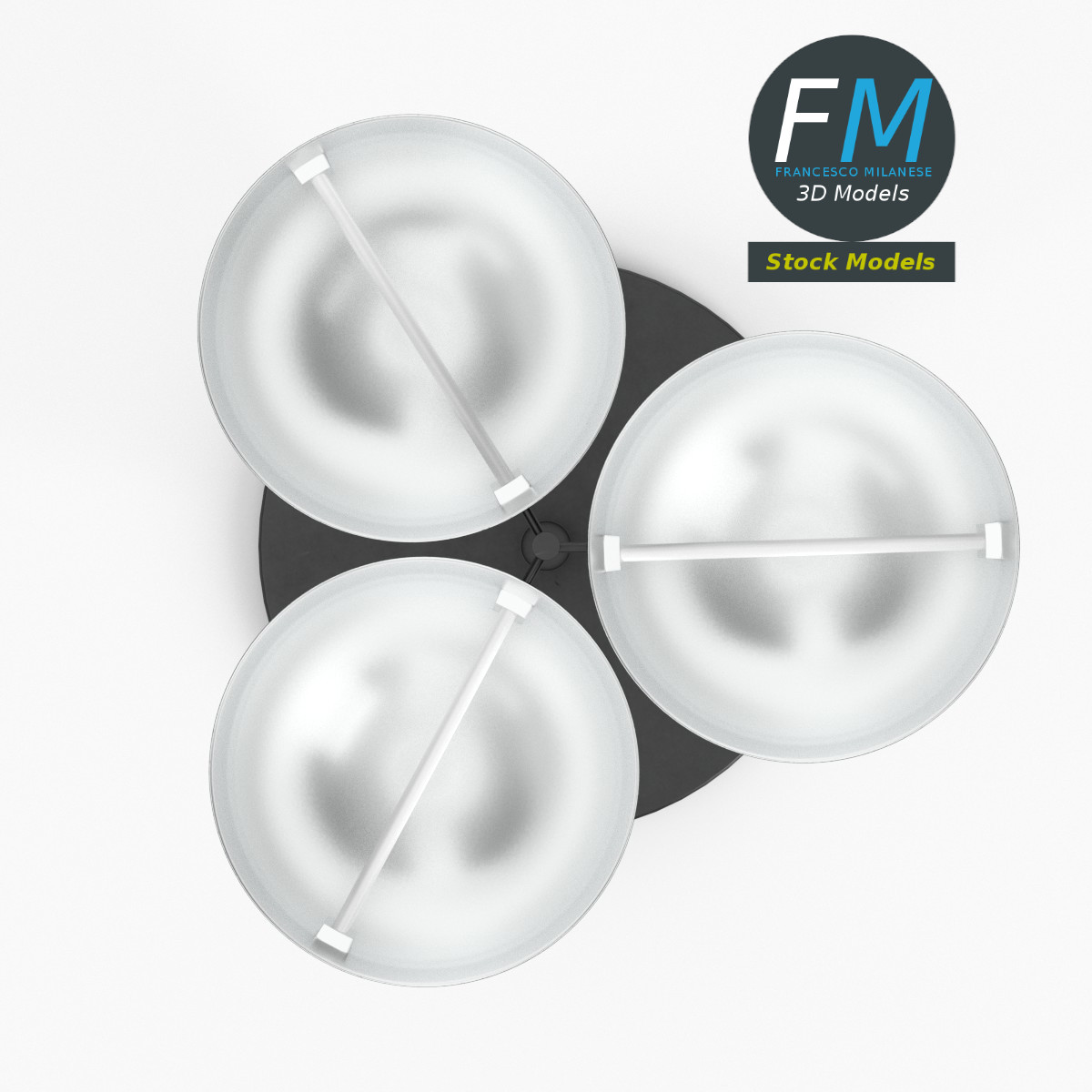 3D-Modell - Stehlampe mit Doppeltem Schirm - 06