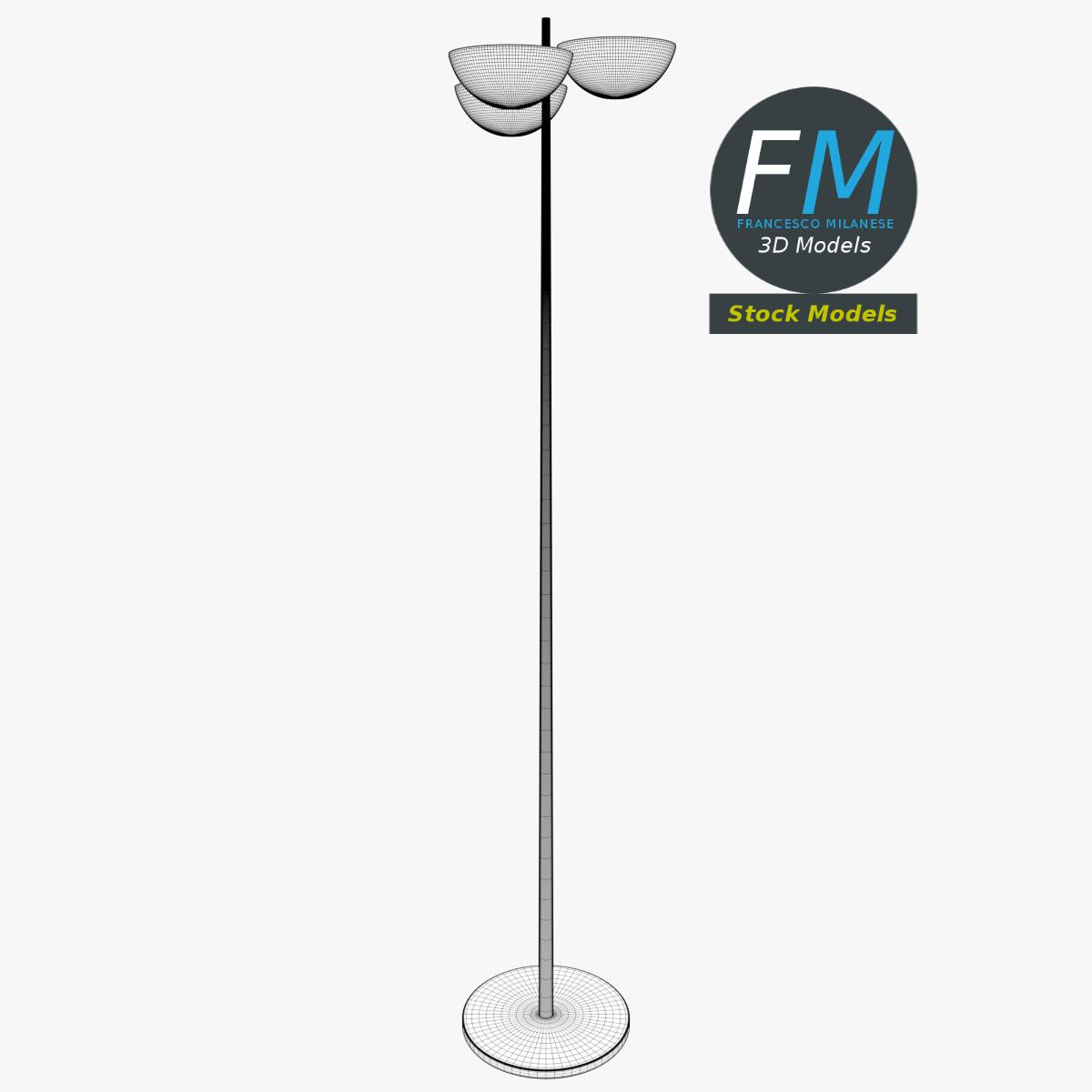 3D-Modell - Stehlampe mit Doppeltem Schirm - 07