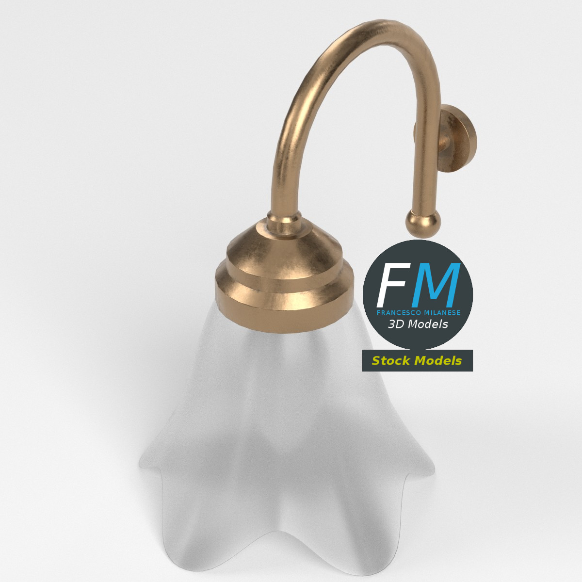 3D-Modell - Blumenförmige Wandleuchte - 02