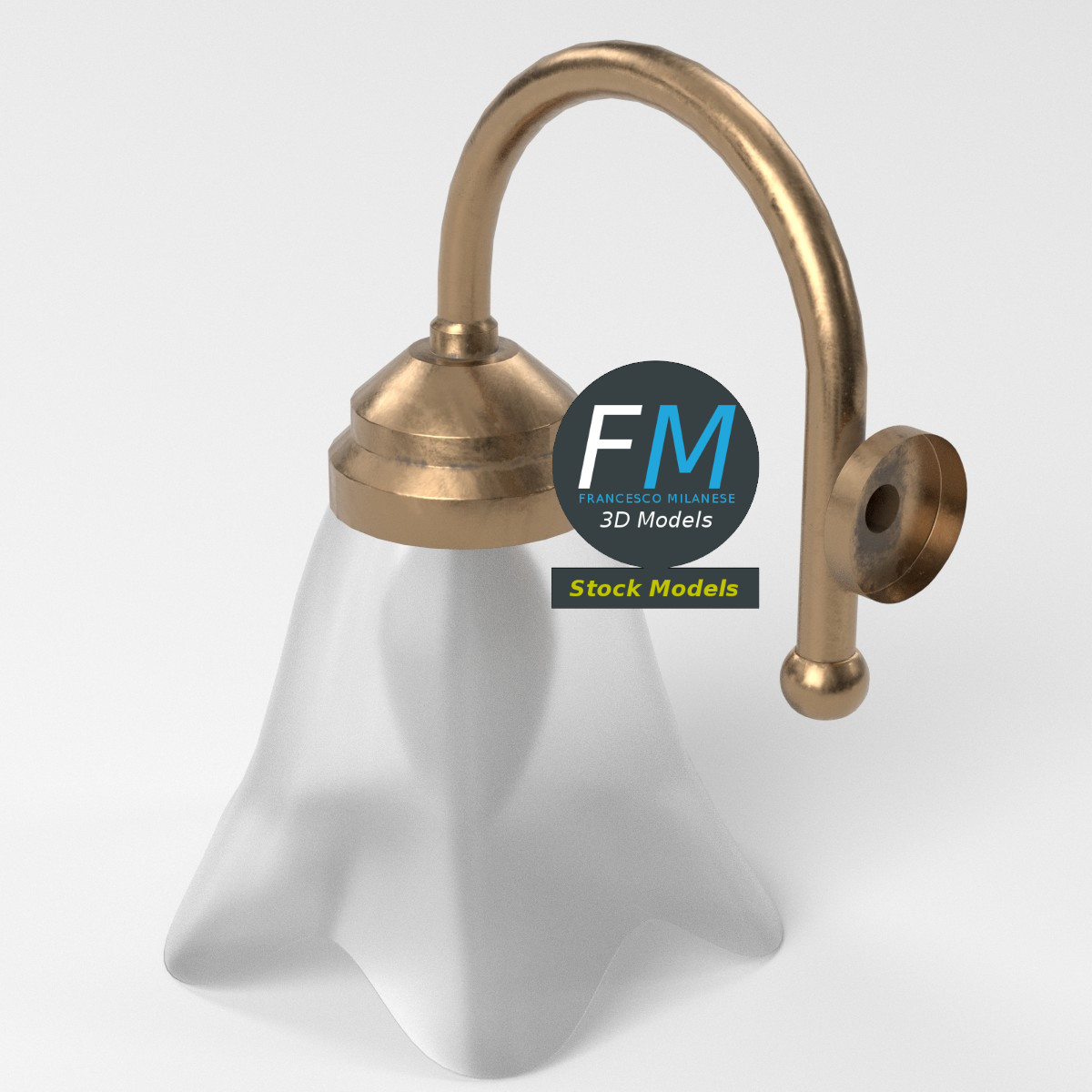 3D-Modell - Blumenförmige Wandleuchte - 05