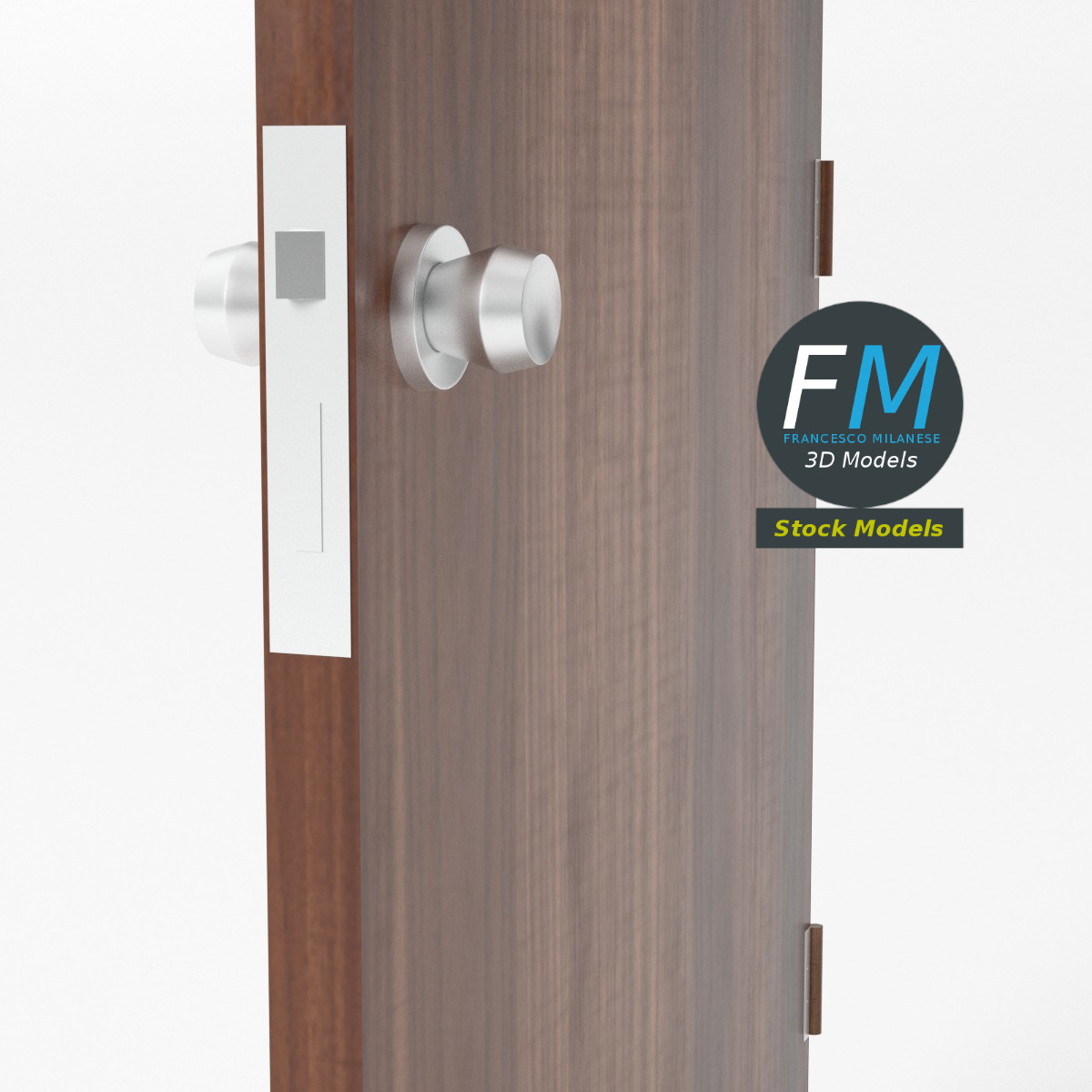 3D-Modell - Glatte Tür mit Rahmen - 05