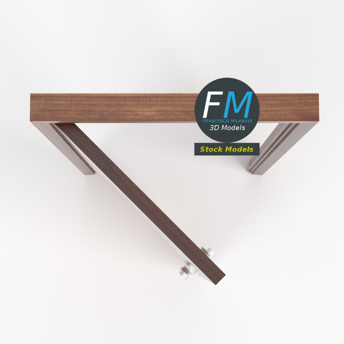 3D-Modell - Glatte Tür mit Rahmen - 06