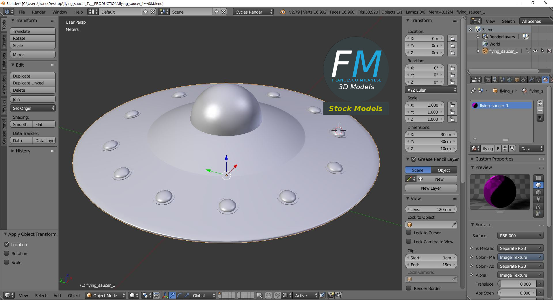 3D-Modell - Fliegende Untertasse - 09