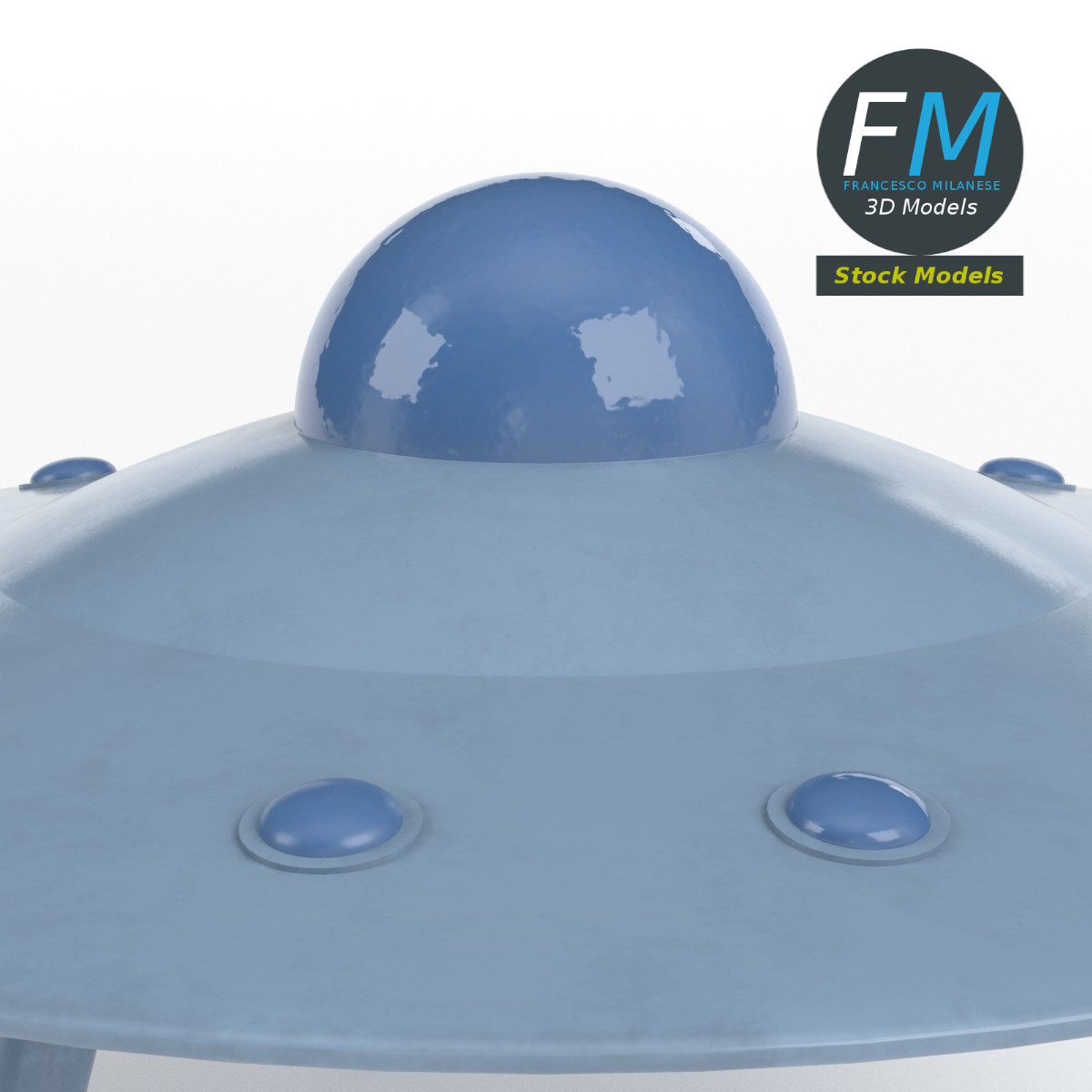 3D-Modell - Fliegende Untertasse mit Landegestell - 04