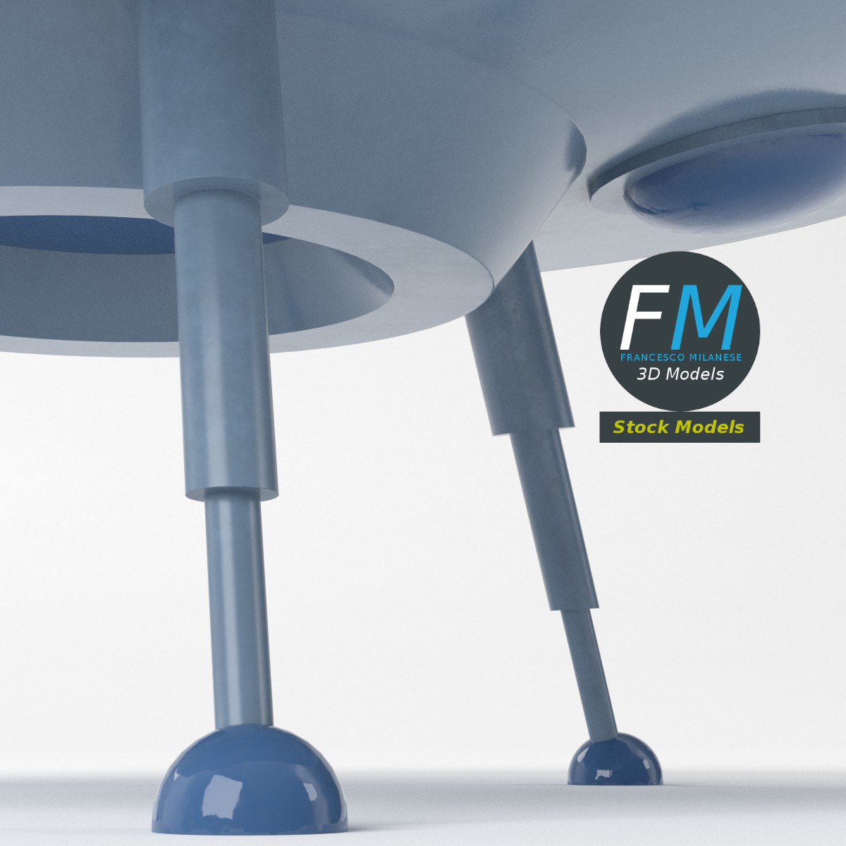 3D-Modell - Fliegende Untertasse mit Landegestell - 05