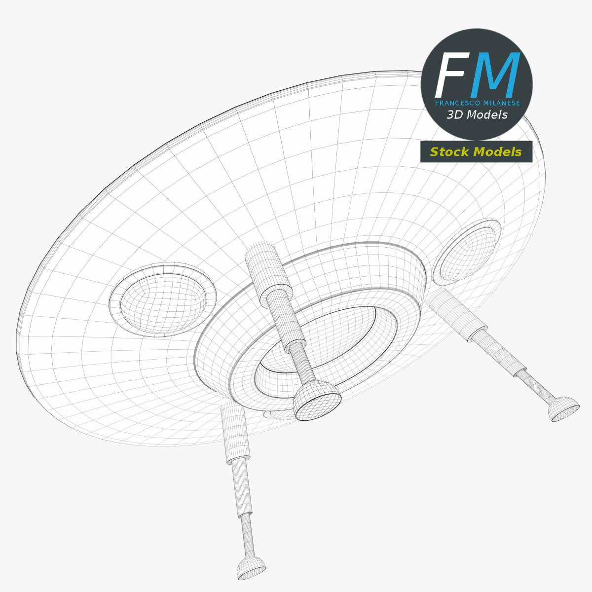 3D-Modell - Fliegende Untertasse mit Landegestell - 08