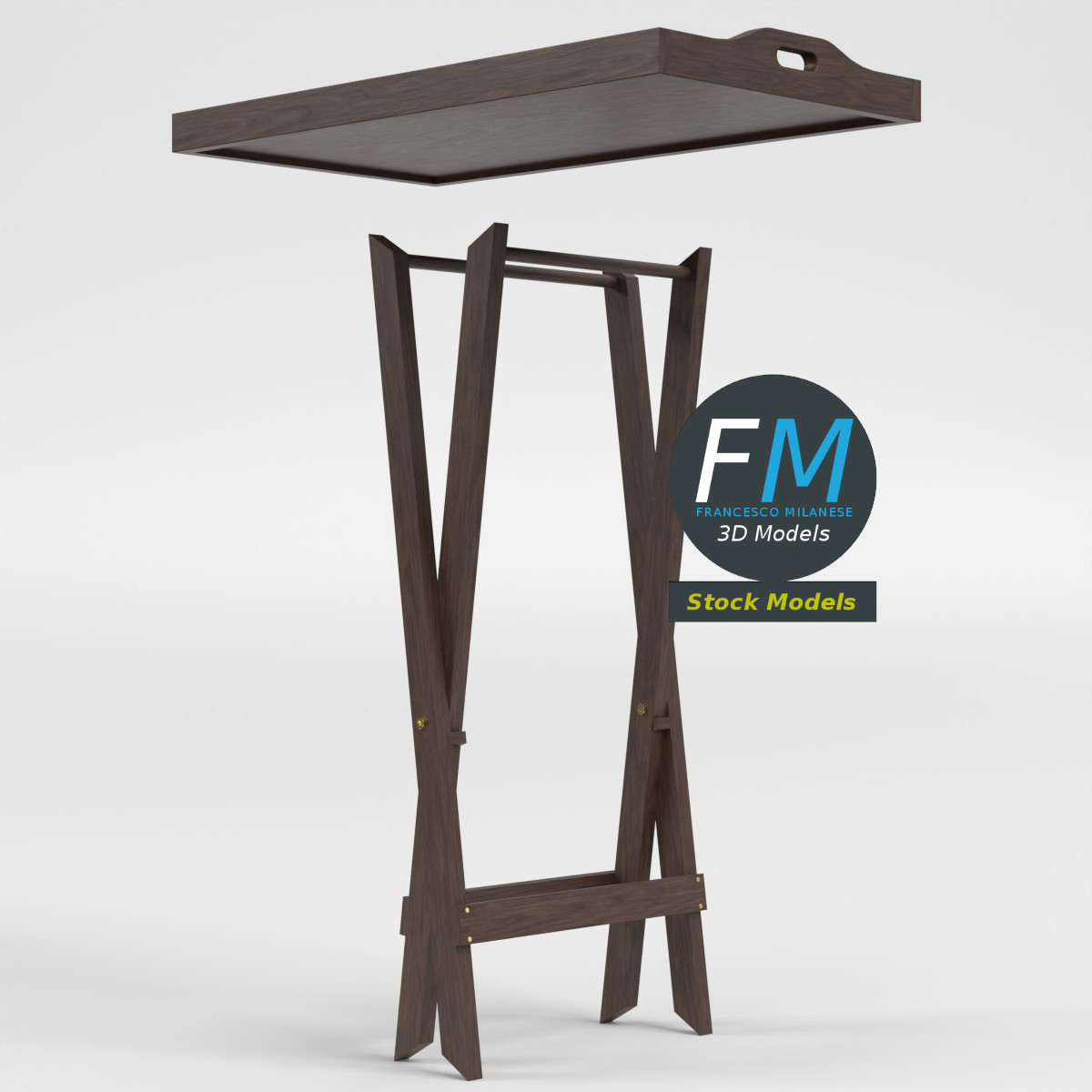 3D-Modell - Klappbarer Frühstückstabletttisch - 04