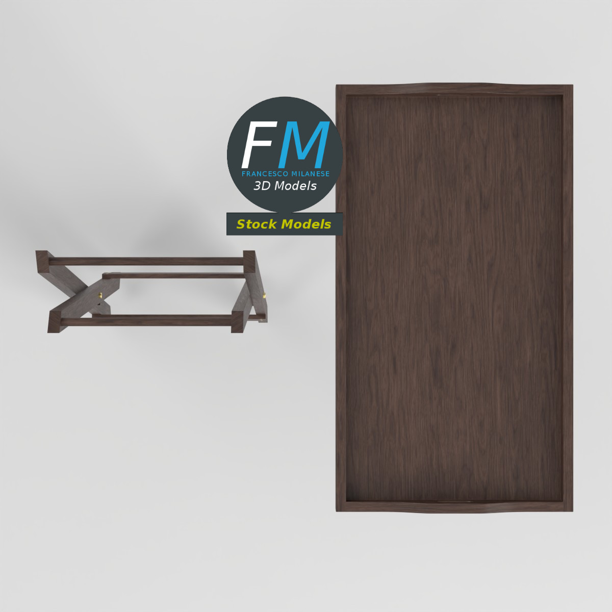 3D-Modell - Klappbarer Frühstückstabletttisch - 06