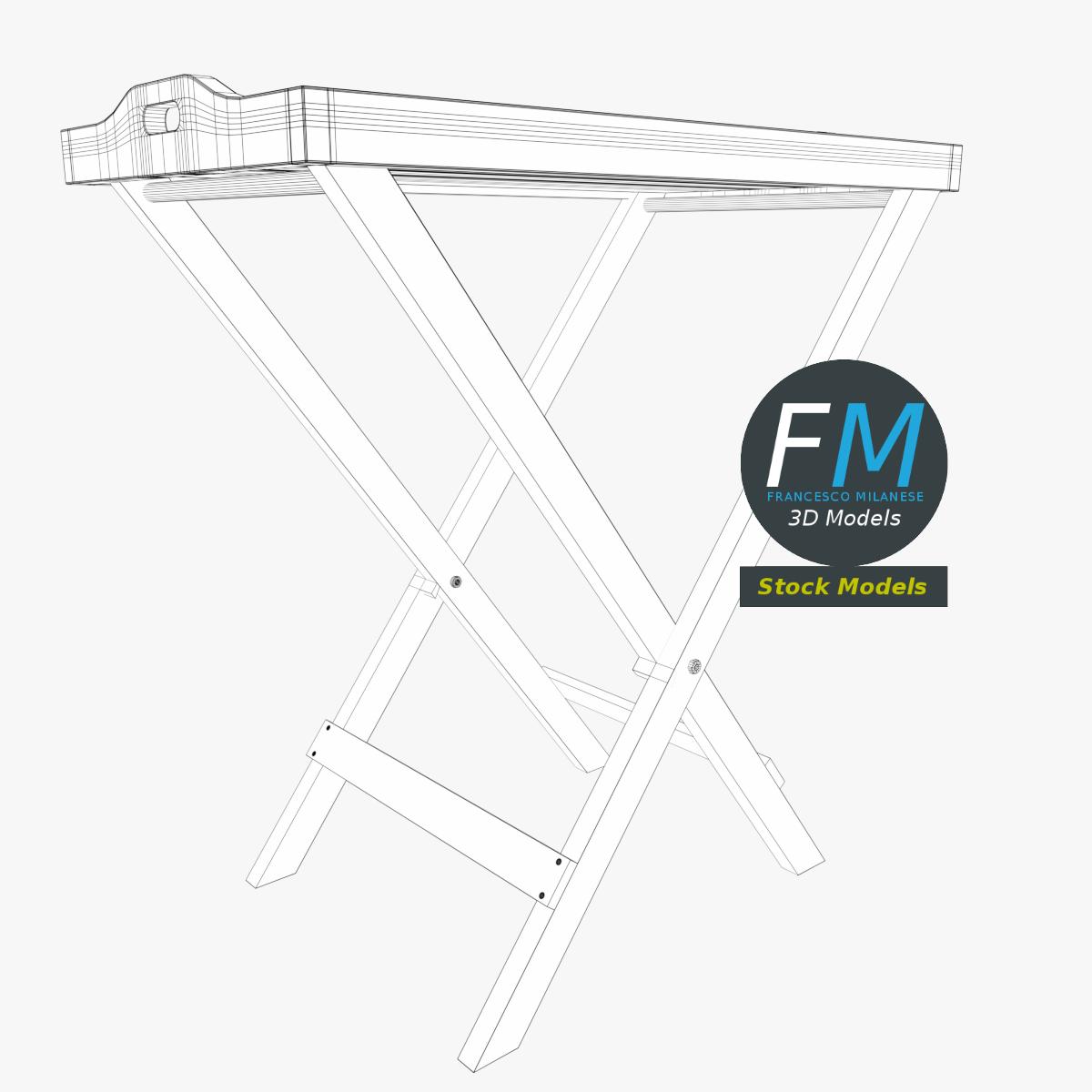 3D-Modell - Klappbarer Frühstückstabletttisch - 07