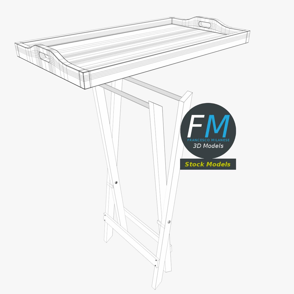 3D-Modell - Klappbarer Frühstückstabletttisch - 08