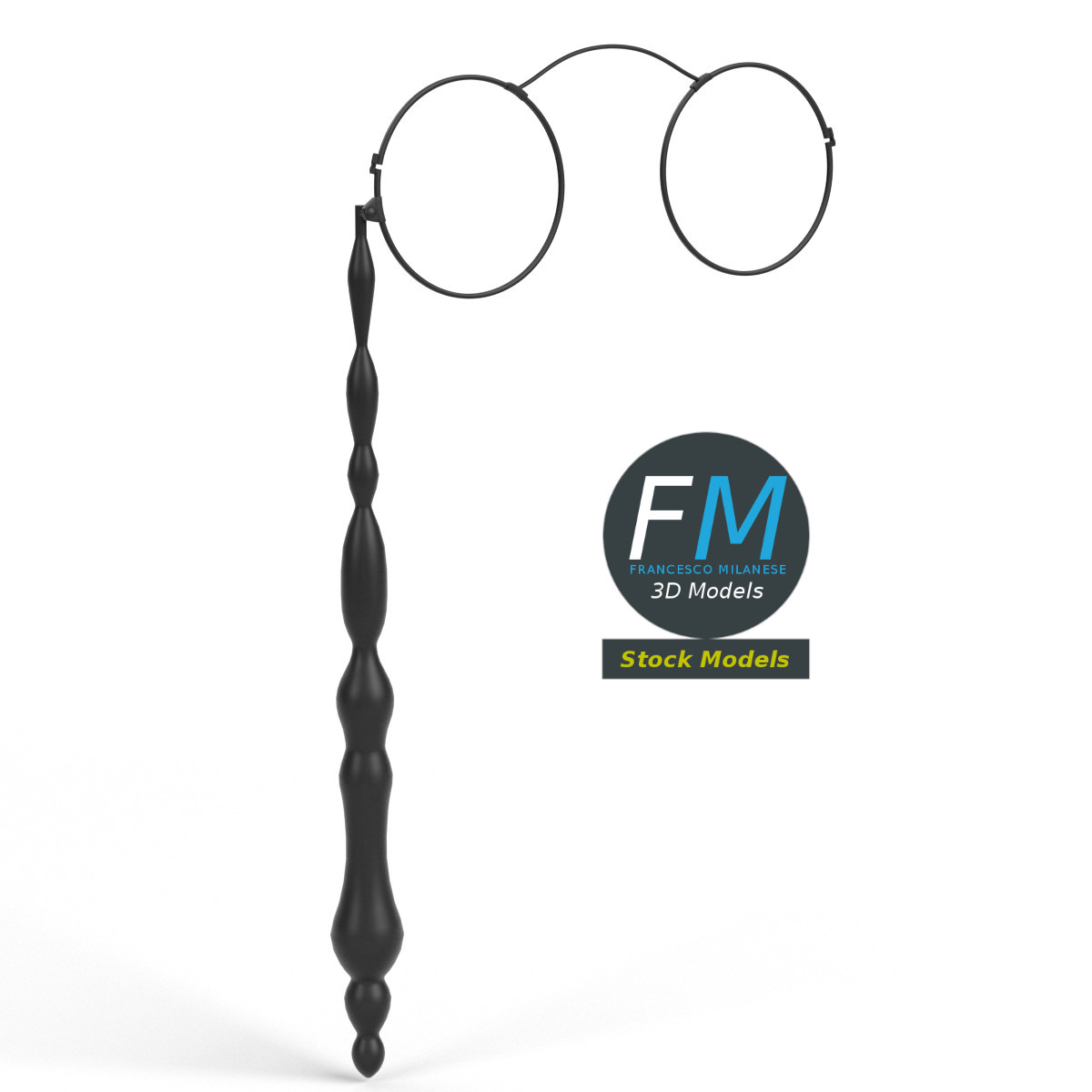 3D-Modell - Klappbare Lorgnette-Brille - 01