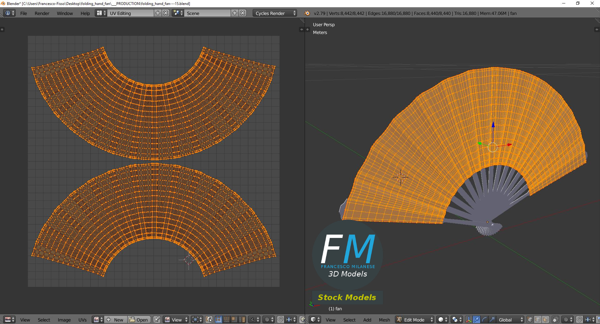 3D-Modell - Faltfächer - 10