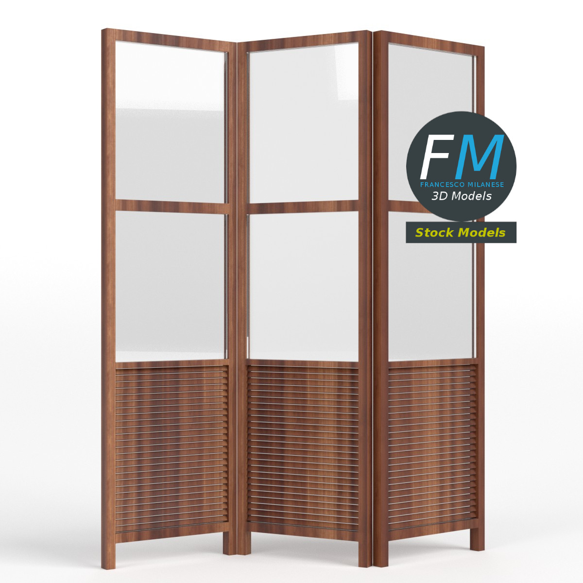 3D-Modell - Dreiteiliger Paravent - 03