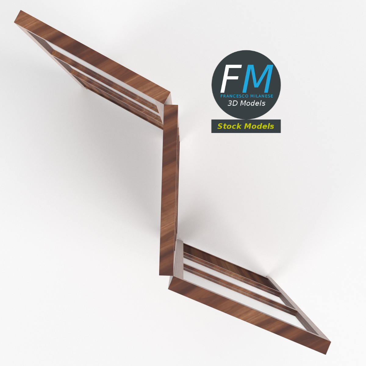 3D-Modell - Dreiteiliger Paravent - 06