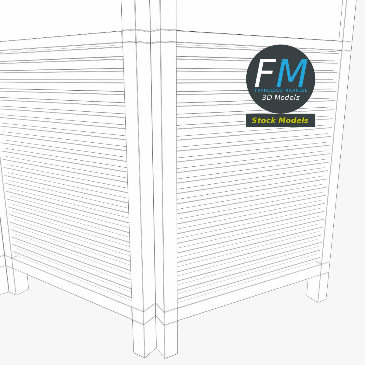 3D-Modell - Dreiteiliger Paravent - 08