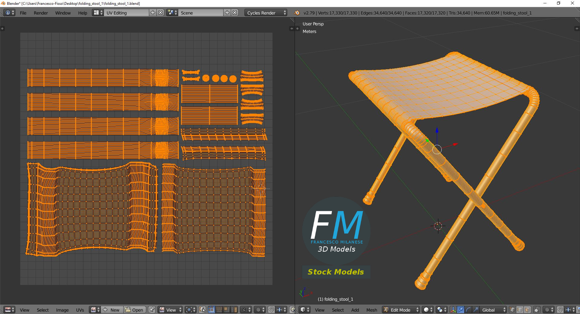 3D-Modell - Klapphocker - 10