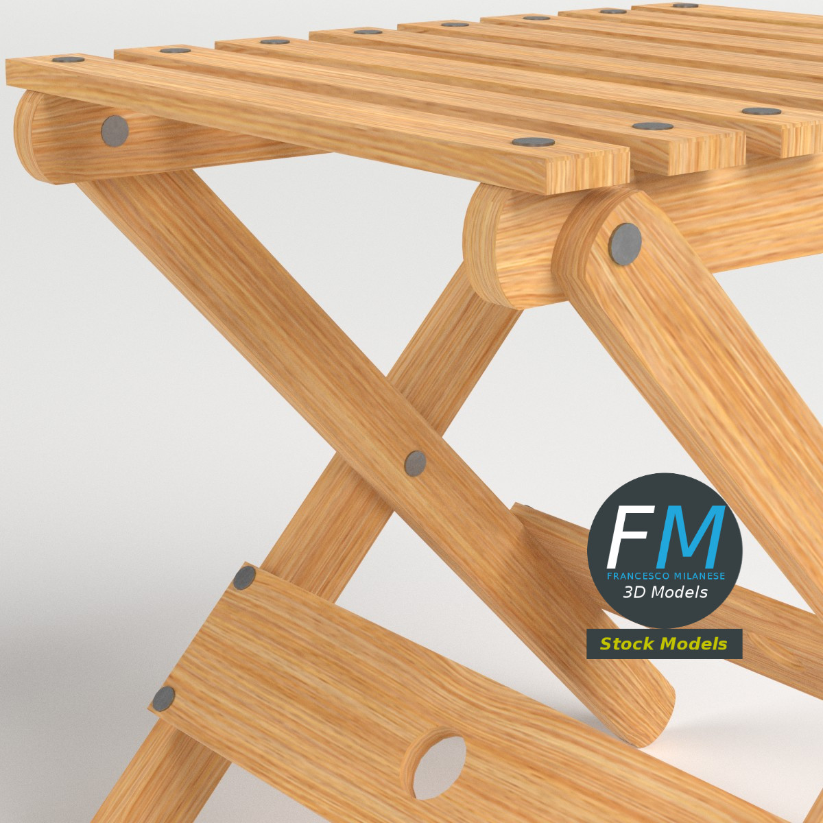 3D-Modell - Klapphocker aus Holz - 04