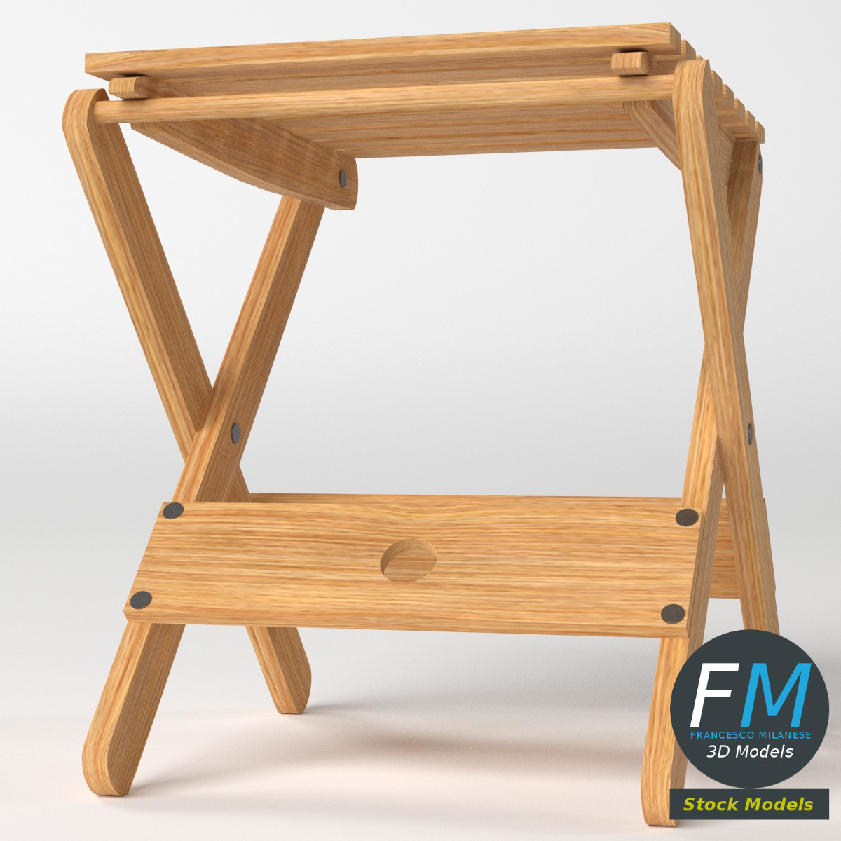 3D-Modell - Klapphocker aus Holz - 05