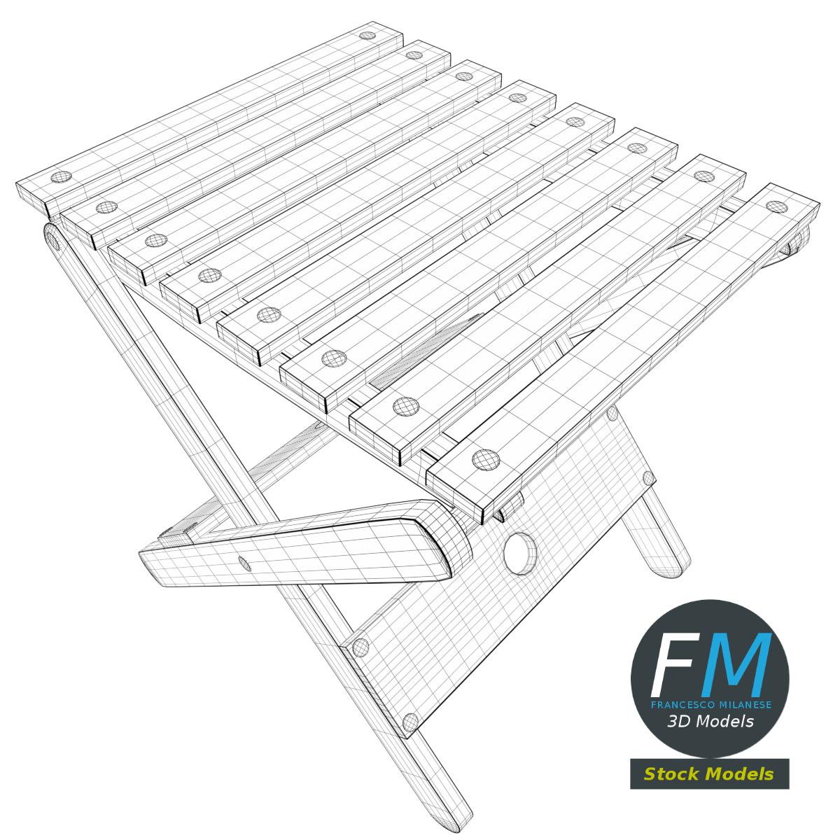 3D-Modell - Klapphocker aus Holz - 07